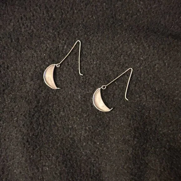 Sundance Silver Half Moon Drop Earrings - Picture 2 of 6